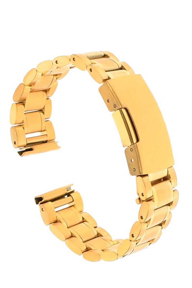 Curea de ceas din metal, 16 mm x 17 cm, auriu - 606X16AUR