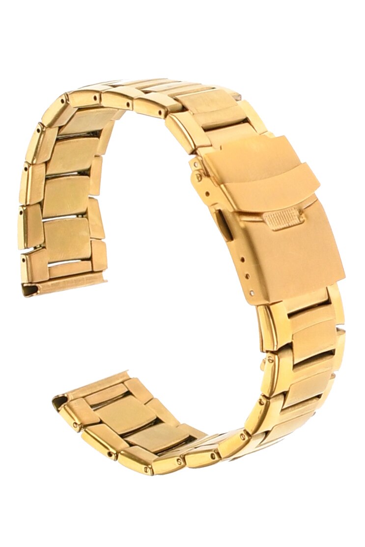 Curea de ceas din metal, 20 mm x 19 cm, auriu - 606X20G1