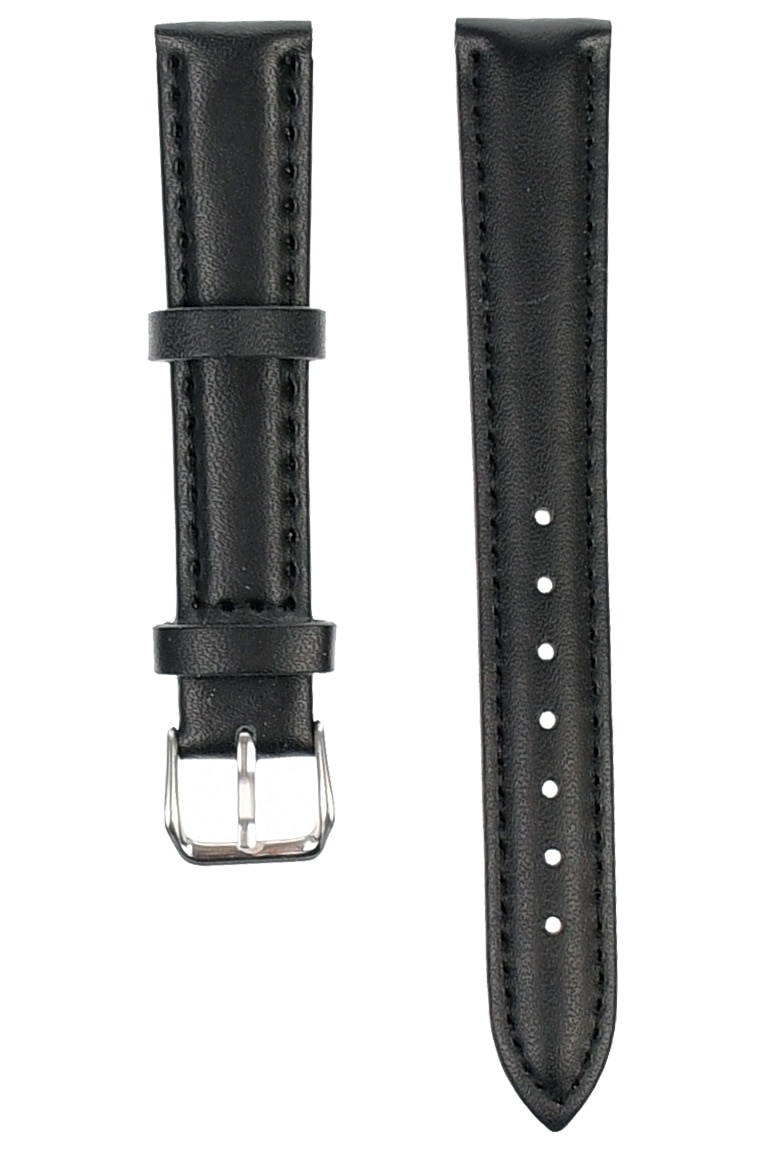 Curea de ceas din piele mata, 14 mm x 18 cm, negru - 60816X14NEGRU