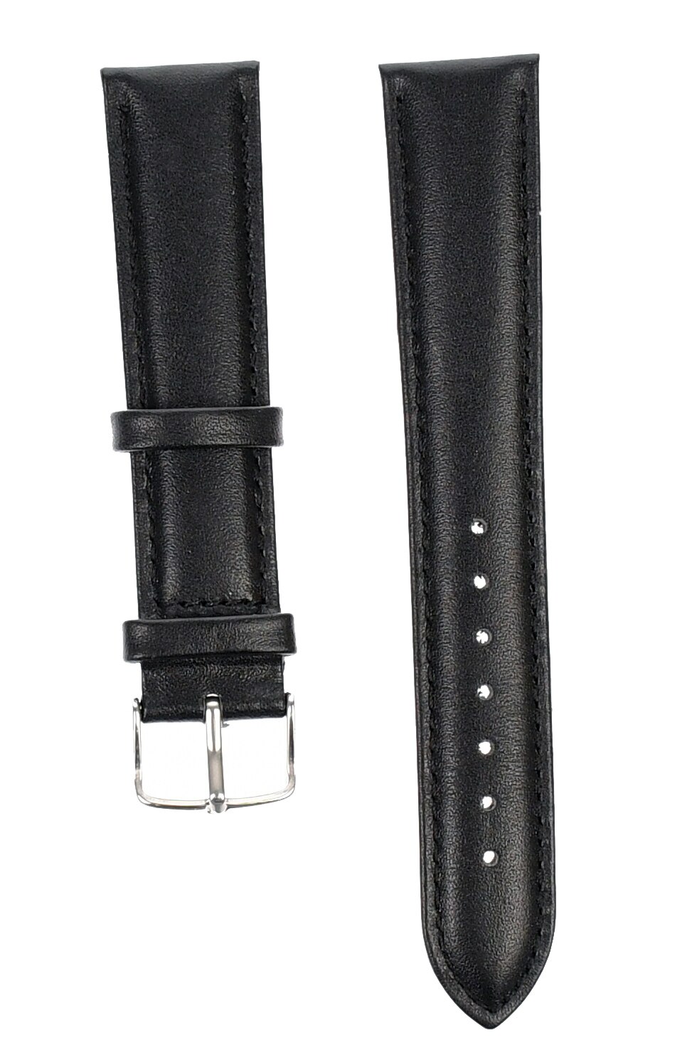 Curea de ceas din piele mata, 18 mm x 20 cm, negru - 60820X18NEGRU