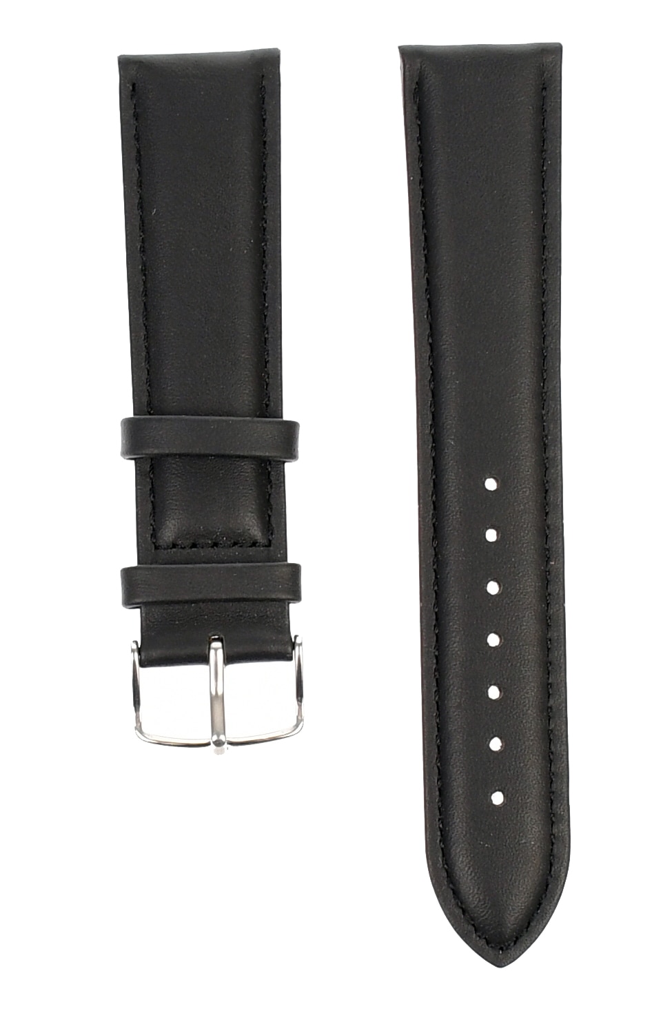 Curea de ceas din piele mata, 22 mm x 20 cm, negru - 60822X20NEGRU