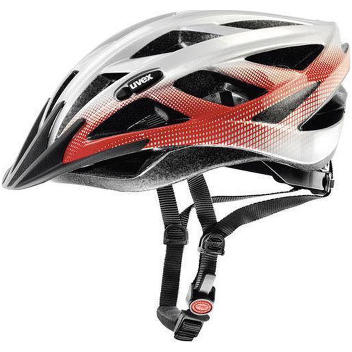 Casca ciclism Uvex Xenova Silver/Red, 52-57cm