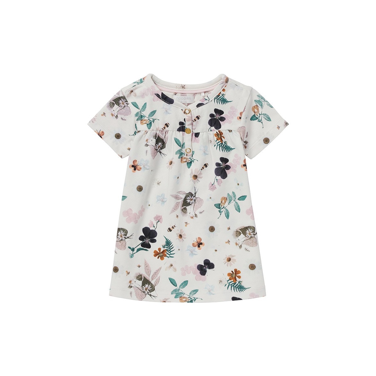 Rochie fetite, Noppies, bumbac organic, Malartic, alba, 50 cm