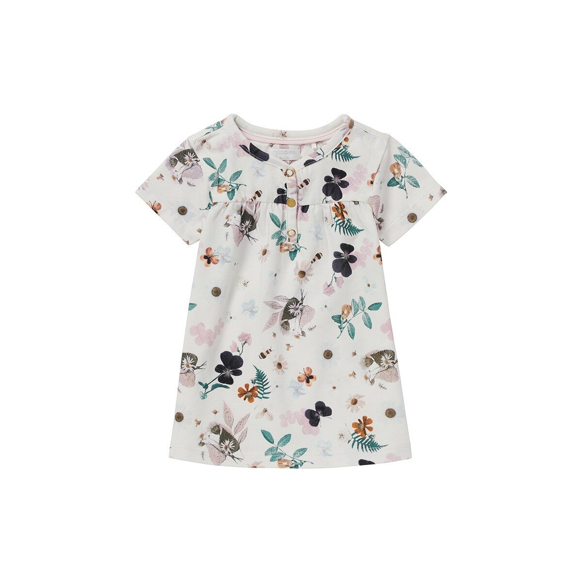 Rochie fetite, Noppies, bumbac organic, Malartic, alba, 62 cm