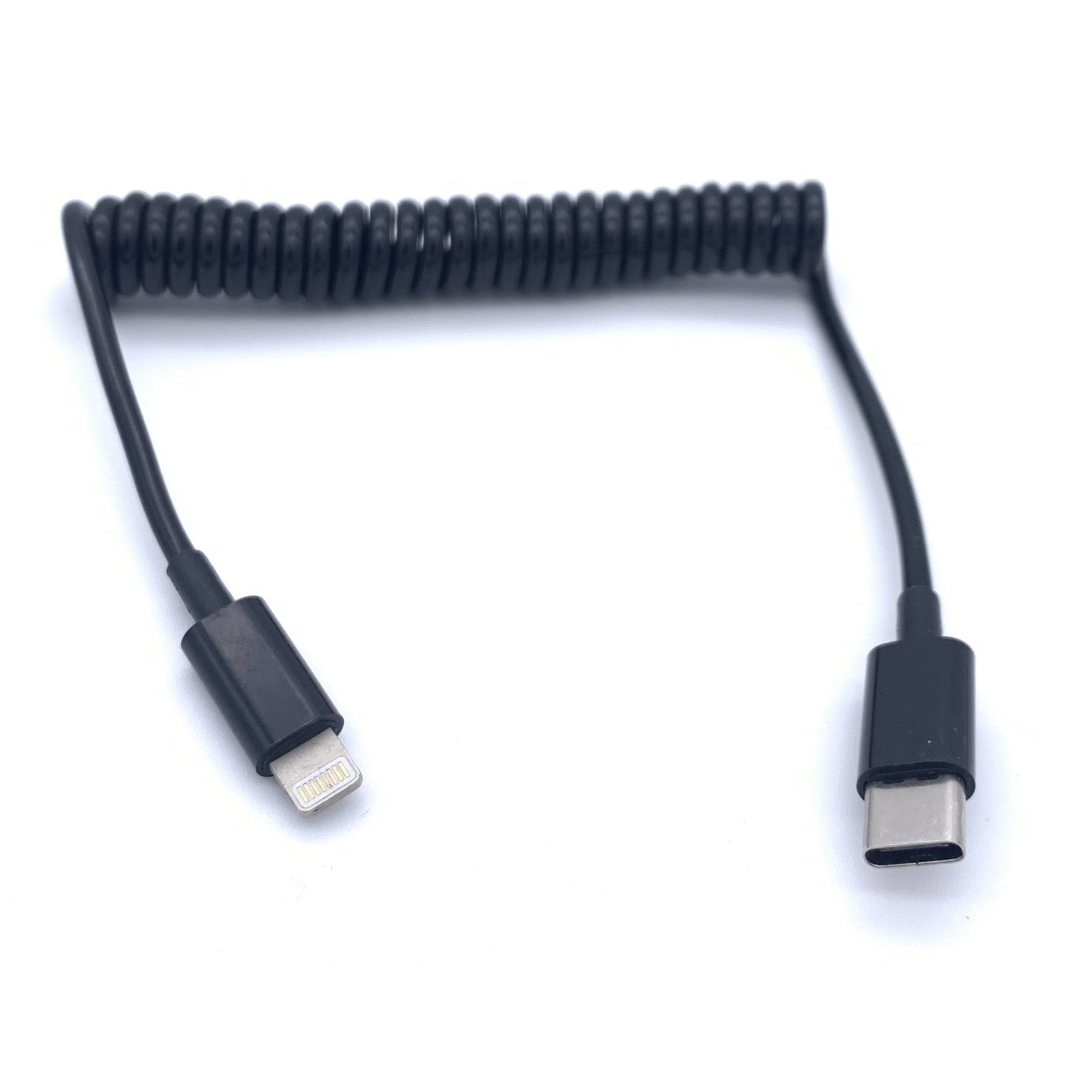 Cablu Adaptor Spiralat de la USB Type C -mama- la Lightning iPhone