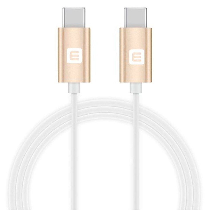 Adat-/töltőkábel Evelatus TPC03, USB C - USB - C, hossza 1 m, fehér/arany