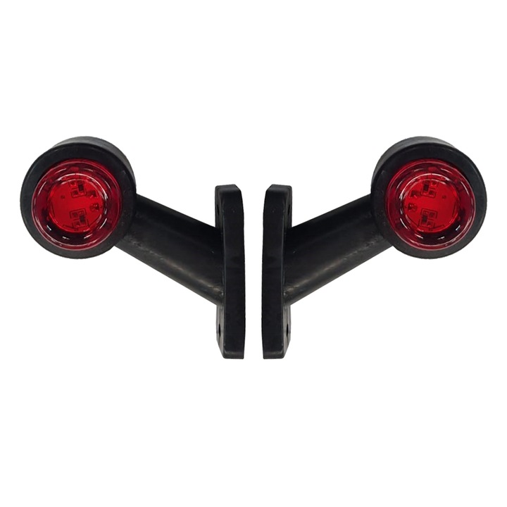 Lampa gabarit camion cu brat extra scurt 60° cu LED 12/24V Set 2buc Stg/Dr - Alb/Rosu