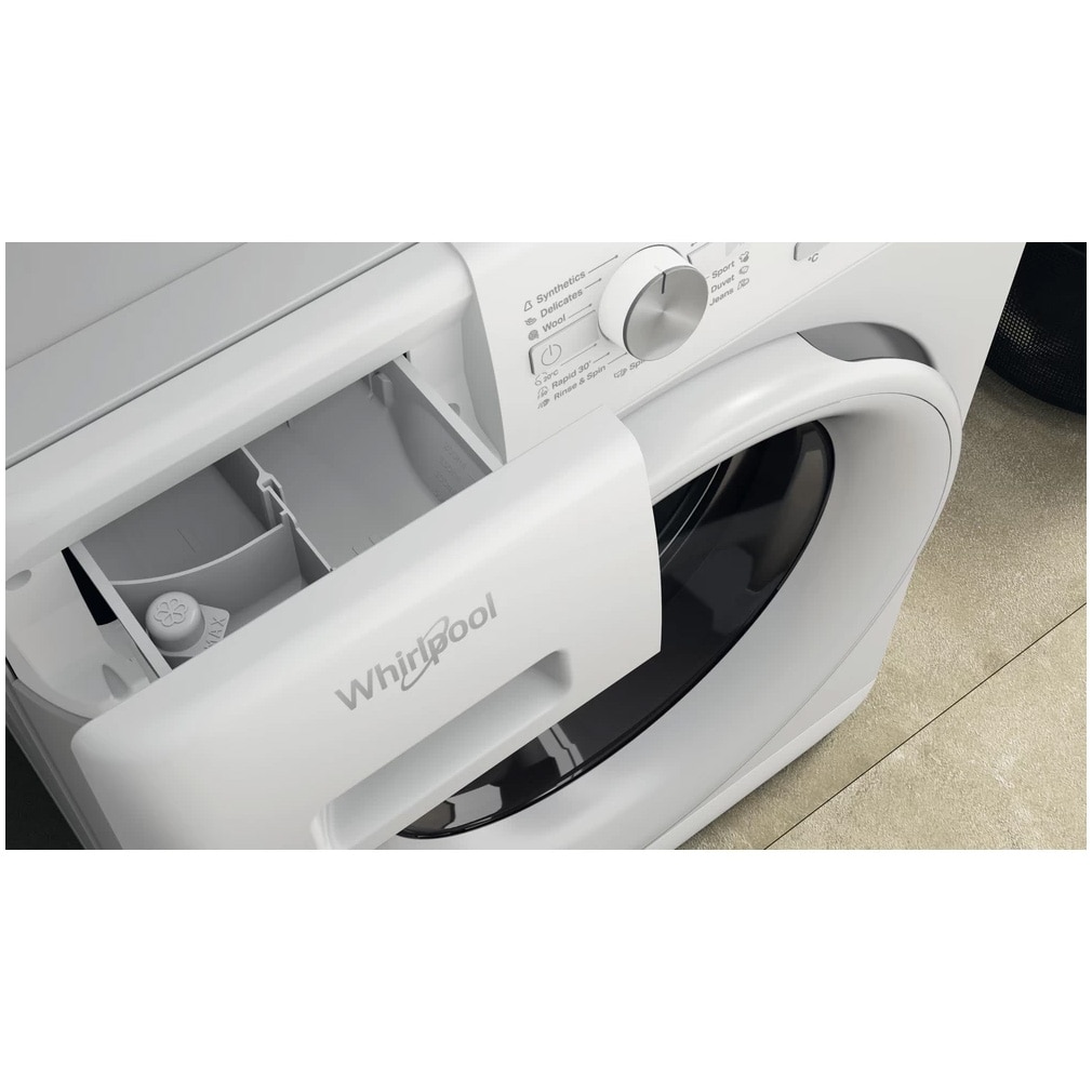 Masina de spalat rufe Whirlpool FreshCare+ FFL 6238 W EE, 6 kg, 1200 rpm, Clasa D, Motor Inverter, Tehnologie al 6-lea simt, Alb