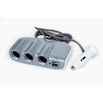 Triplu stecher 12v cu 2 porturi usb 3.1 gri Triplu stecher 12v cu 2 porturi usb 3.1 gri