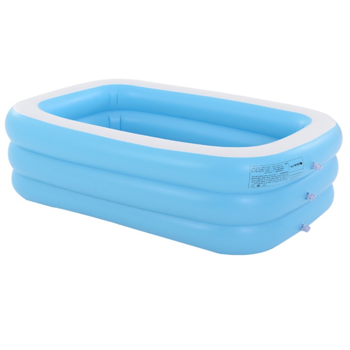 Piscina gonflabila VeniSymlis, Pentru copii si adulti, 774 x 464 x 152 cm, Alb/Albastru