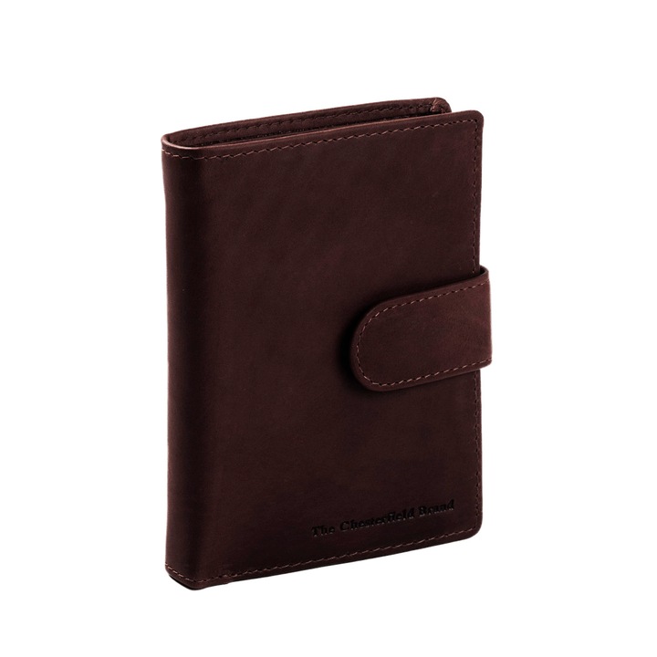 Portofel barbati, The Chesterfield Brand, cu protectie anti scanare RFID, din piele naturala maro inchis, Ruby