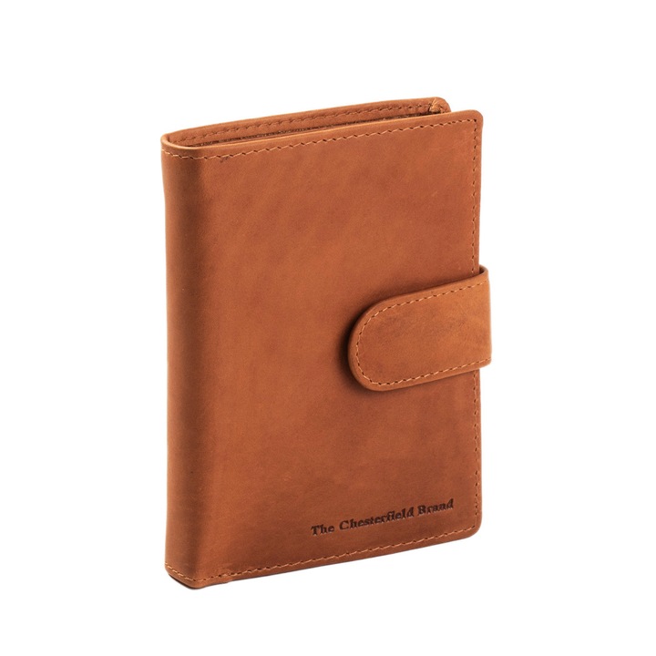 Portofel barbati, The Chesterfield Brand, cu protectie anti scanare RFID, din piele naturala maro coniac, Ruby