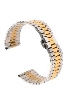 Curea de ceas din metal, 18 mm x 18 cm, argintiu/auriu Curea de ceas din metal, 18 mm x 18 cm, argintiu/auriu
