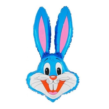 Balon folie iepure albastru Bunny 90 cm Balon folie iepure albastru Bunny 90 cm