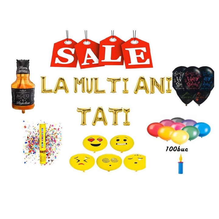 Lufi szett boldog születésnapot apának, arany, 150 db