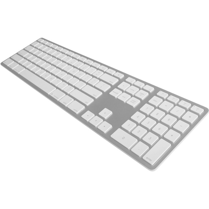 Tastatura, Matias, FK418BTS, Bluetooth, Slim, Aluminiu, Argintiu