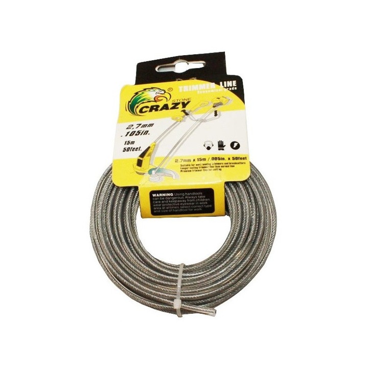 Total, Vágóhuzal fémbetéttel, 15 m, 3 mm, Kerek
