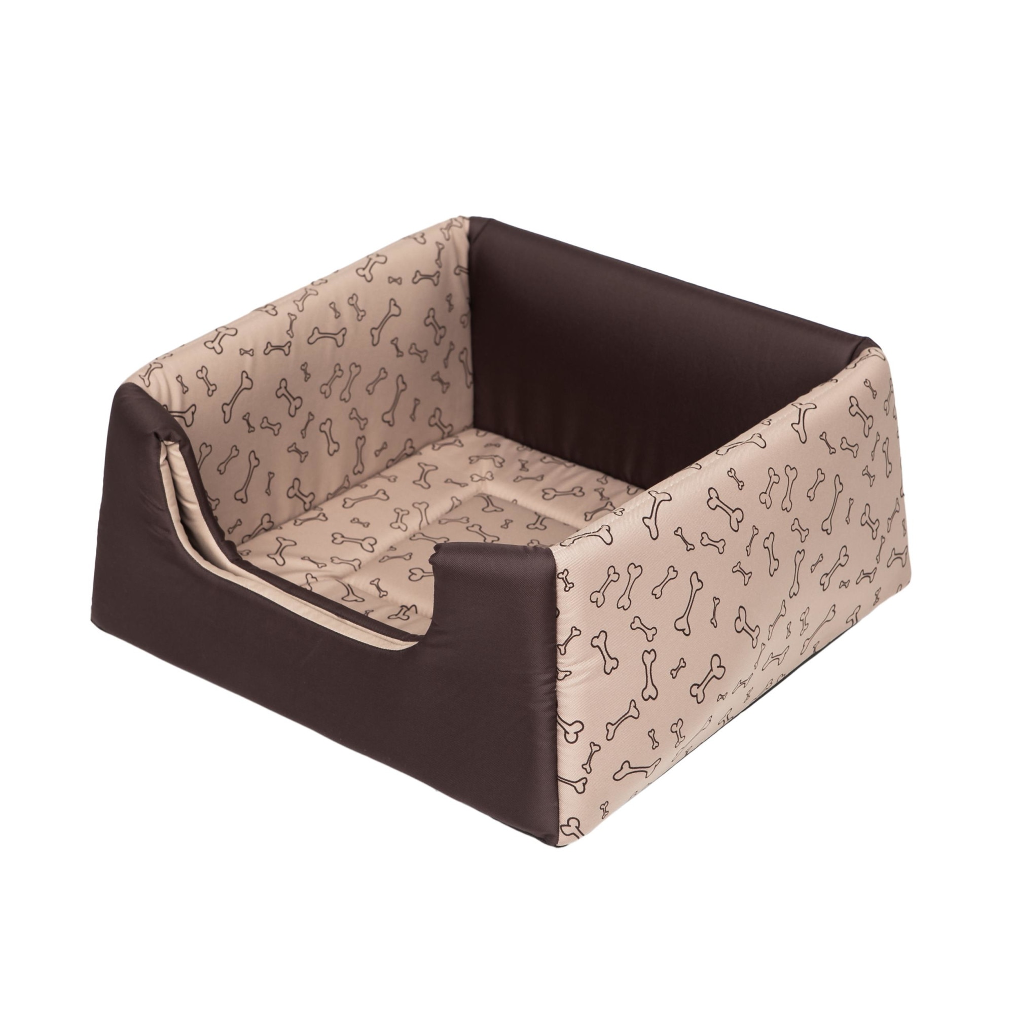 Casuta pentru animale de companie, HobbyDog, Piramida, Bej in os, 68x68x60 cm