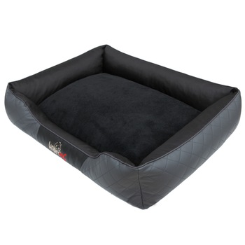 Culcus pentru animale de companie, HobbyDog Imperial Exclusive, Grafit, piele ecologica, Negru blana, Marimea 1 - 65x52x20cm Culcus pentru animale de companie, HobbyDog Imperial Exclusive, Grafit, piele ecologica, Negru blana, Marimea 1 - 65x52x20cm