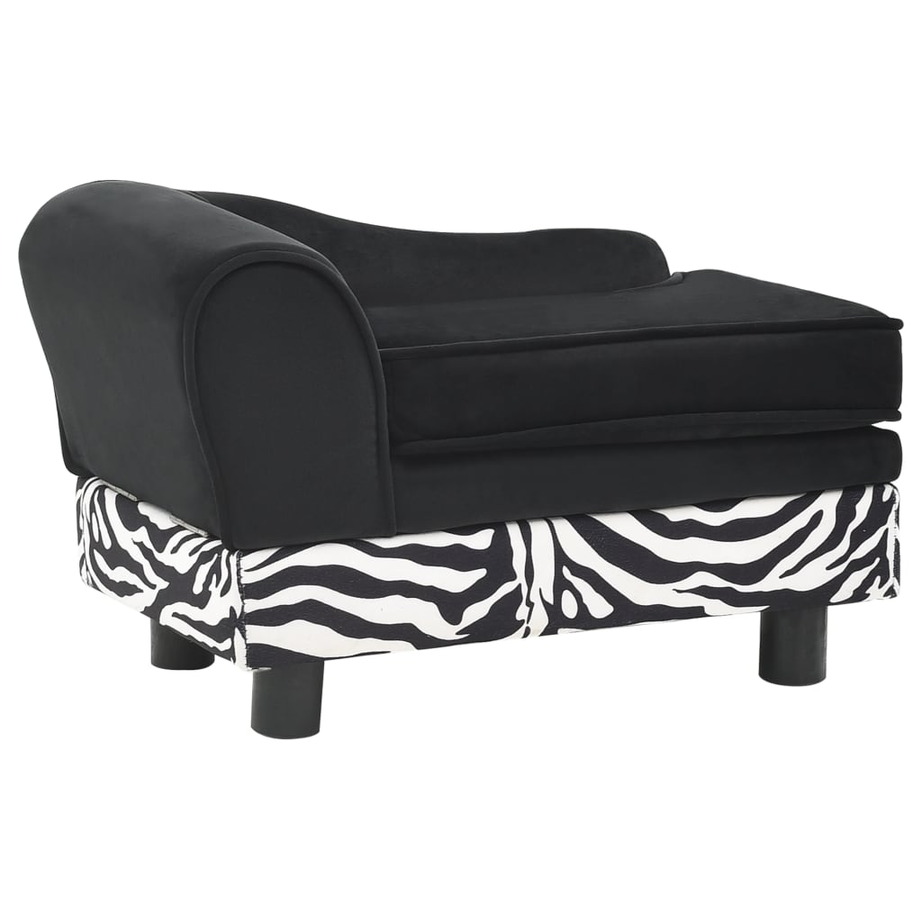 Canapea pentru caini din plus, vidaXL, Plus, 57 x 34 x 36 cm, Negru