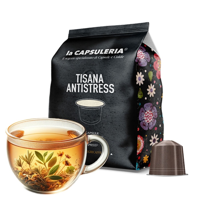 Ceai de Plante Antistres, 10 capsule compatibile Nespresso, La Capsuleria