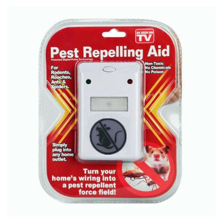 Aparat cu Ultrasunete - impotriva rozatoarelor, gandacilor furnicilor si paienjenilor, alb, FOXMAG24®l