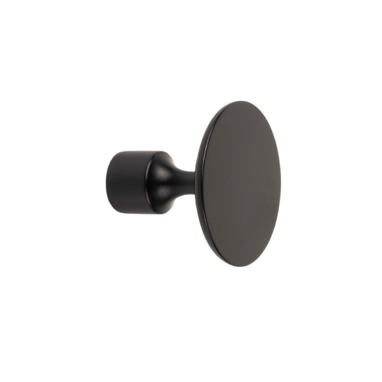 Buton pentru mobilier Floid, finisaj negru, D 34,8 mm