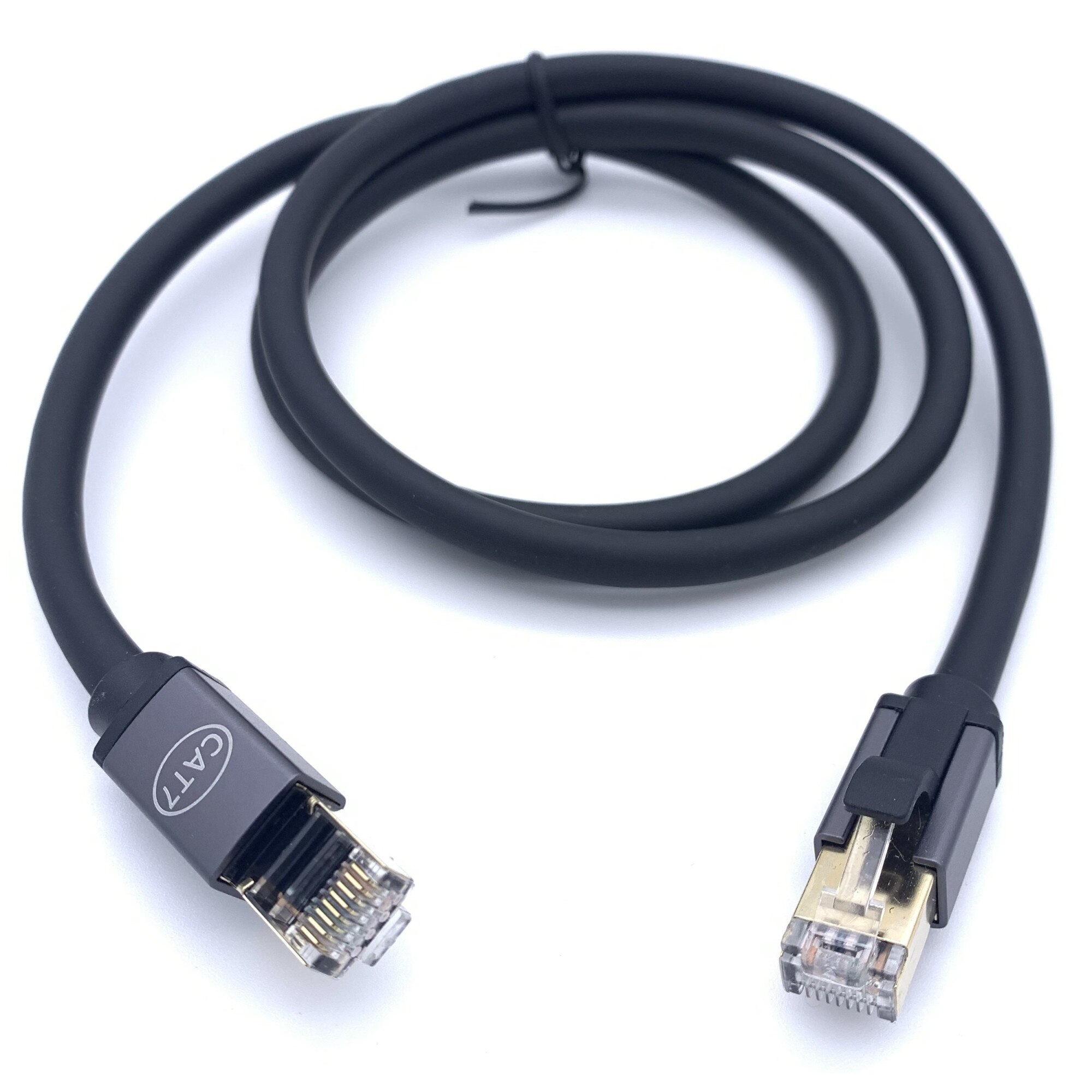 Cablu Internet Lan Cat 7 - 26AWG 10Gbps, 600Mhz 1m Negru