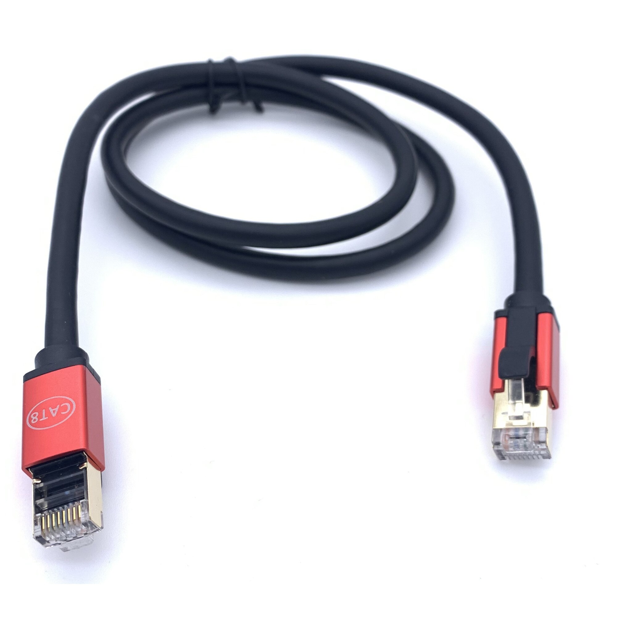 Cablu Internet Lan CAT 8, 26AWG, 40Gbps, 2000Mhz, Invelis metalic, 1 metru