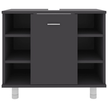 Dulap de baie vidaXL, PAL, 60 x 32 x 53.5 cm, Gri inchis Dulap de baie vidaXL, PAL, 60 x 32 x 53.5 cm, Gri inchis