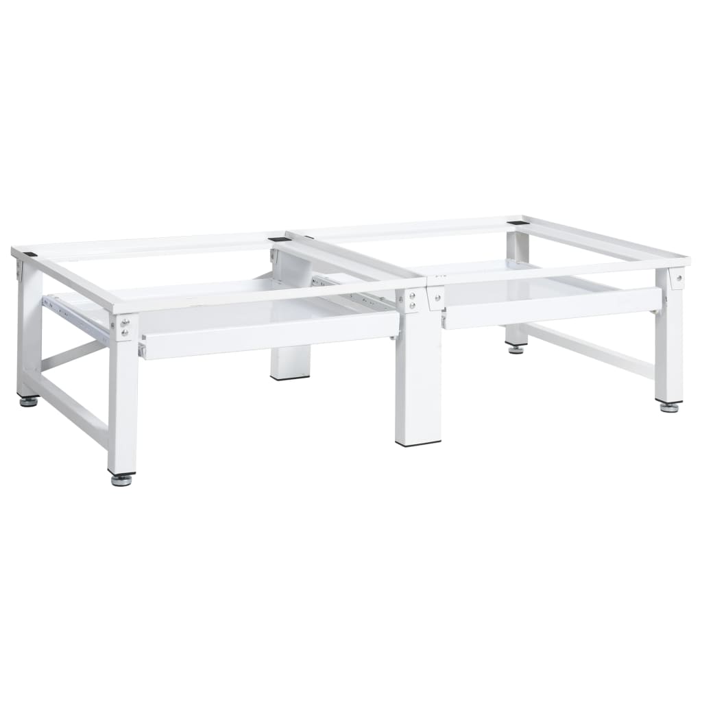 Suport masina de spalat din otel, vidaXL, Otel, 37.5x 124x 61.5 cm, Alb