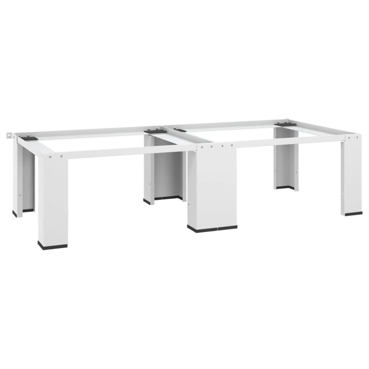Двойна стойка за пералня и сушилня vidaXL, бяла, 127 x 54,5 x 32,5 см