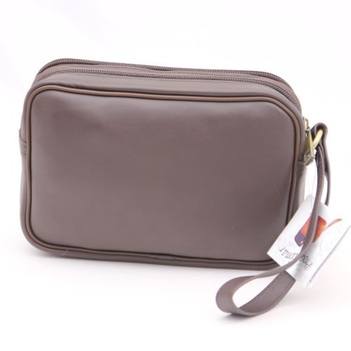 Geanta barbati de mana piele naturala 02 maro