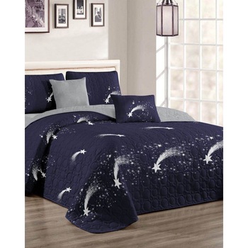 Cuvertura de pat + 2 Fete de Perne, Bumbac Tip Finet, Imprimata, Pat 2 persoane, C04-30 Cuvertura de pat + 2 Fete de Perne, Bumbac Tip Finet, Imprimata, Pat 2 persoane, C04-30