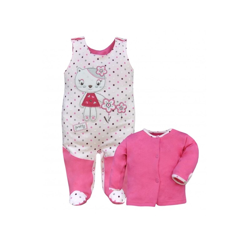 Compleu 2 piese salopeta si bluza pentru fete Koala Anulka 2120-RO, Multicolor, 80