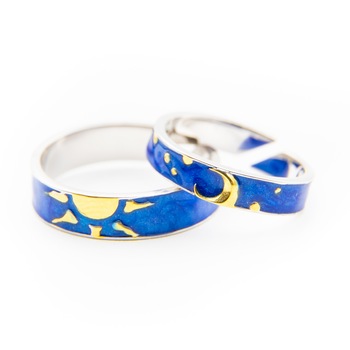 Set Inele Argint 925, Sun & Moon - Colectia Van Gogh ' Soarele & Luna ' Set Inele Argint 925, Sun & Moon - Colectia Van Gogh ' Soarele & Luna '