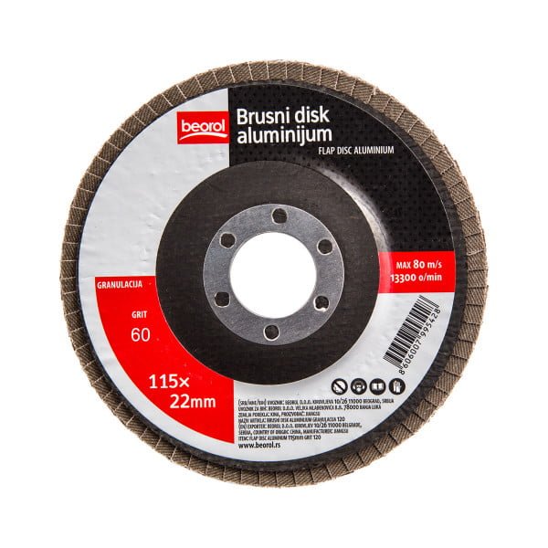 Disc lamelar frontal, aluminiu, 115 mm, GR. 60, Beorol