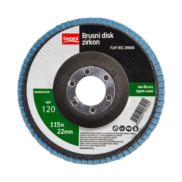 Disc lamelar frontal, zirconiu, 115 mm, GR. 120, Beorol