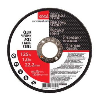 Disc de taiere, 125 x 1 mm, metal, RPM125X1, Beorol Disc de taiere, 125 x 1 mm, metal, RPM125X1, Beorol