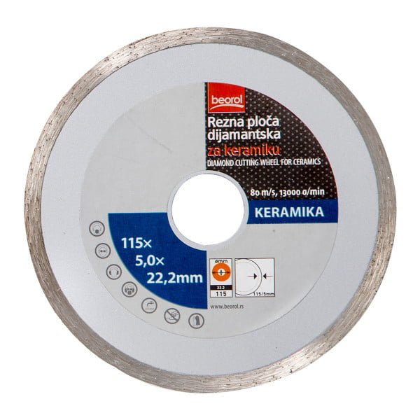 Disc diamantat, 115mm, continuu, RPDK115, Beorol