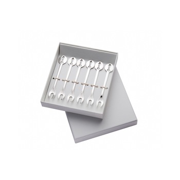 Set 6 furculite mici Casa Bugatti, Kiss, otel inoxidabil, cutie de cadou, material premium, finisaj lucios, argintiu Set 6 furculite mici Casa Bugatti, Kiss, otel inoxidabil, cutie de cadou, material premium, finisaj lucios, argintiu