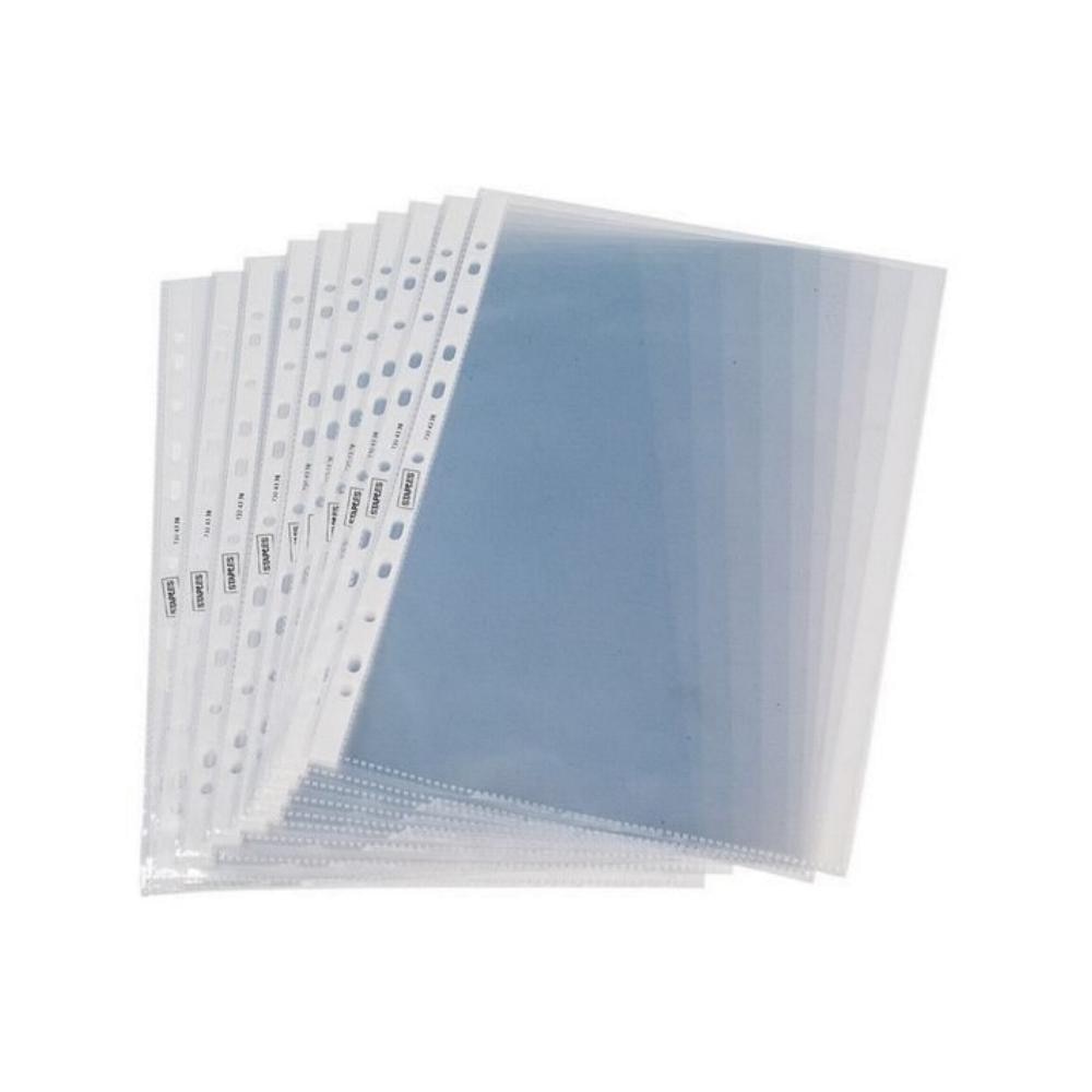 Set 10 Folii pentru document A4, cristal, 90 microni, 50/set, Staples