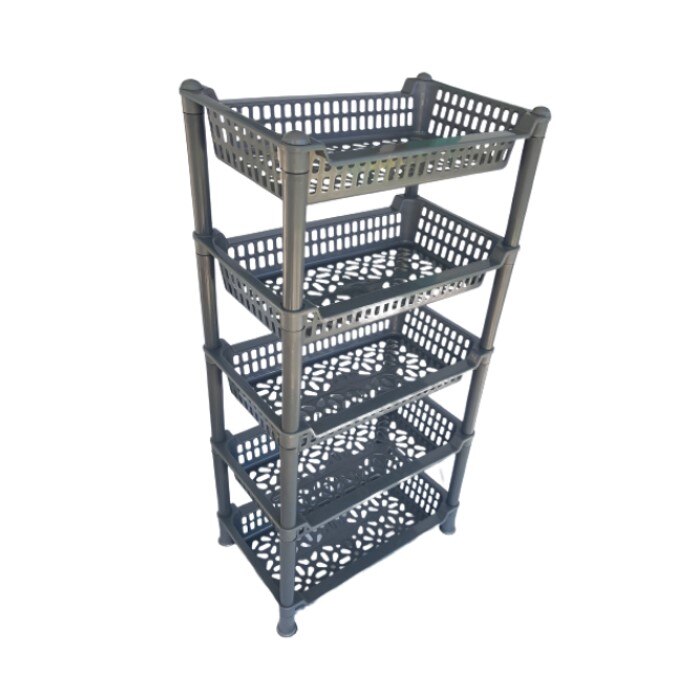 Etajera dreptunghiulara 5 polite, Escalate, 44x28x83 cm, Gri