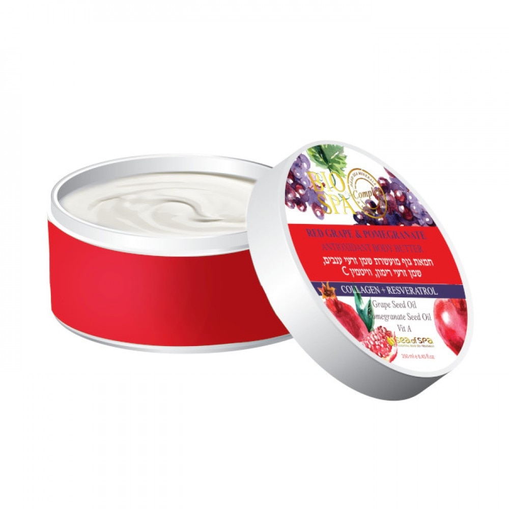 Unt de Corp Antioxidant cu Struguri si Rodie, Imbogatit cu Resveratrol, Colagen si Vitamina A, BIO SPA, 250ml