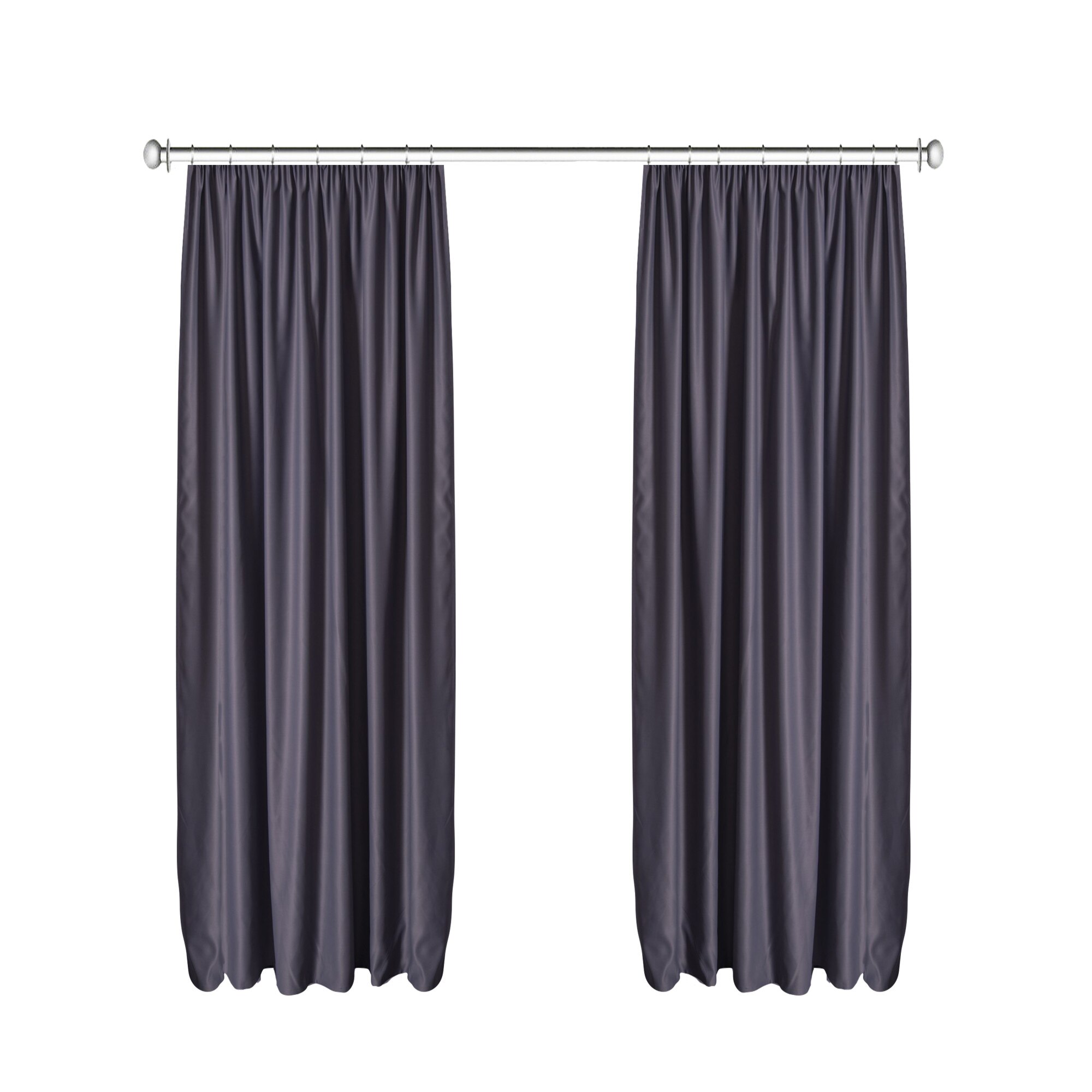 Set doua draperii Black-out Gri 2x100x225 cm, cu rejansa