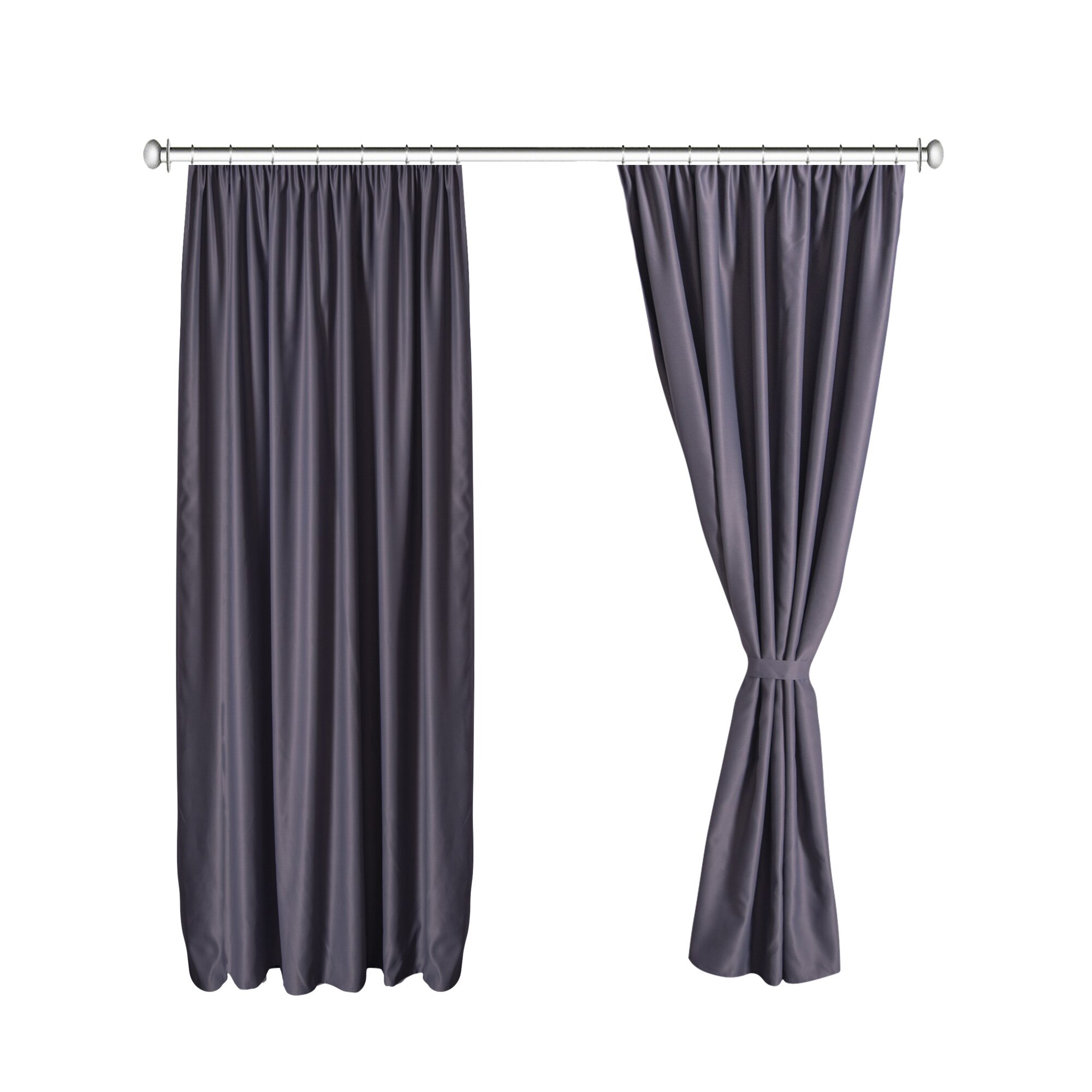 Set doua draperii Black-out Gri 2x200x260 cm, cu rejansa