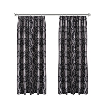 Set doua draperii Black-out Baroc Alb-Negru 2x150x225 cm, cu rejansa Set doua draperii Black-out Baroc Alb-Negru 2x150x225 cm, cu rejansa