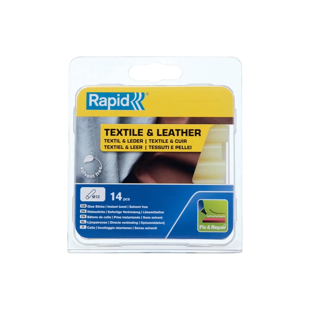 Baton silicon profesional Rapid Piele, Textile, galben, Ø12mm x 94mm, baza EVA, 14 buc/blister 5001416