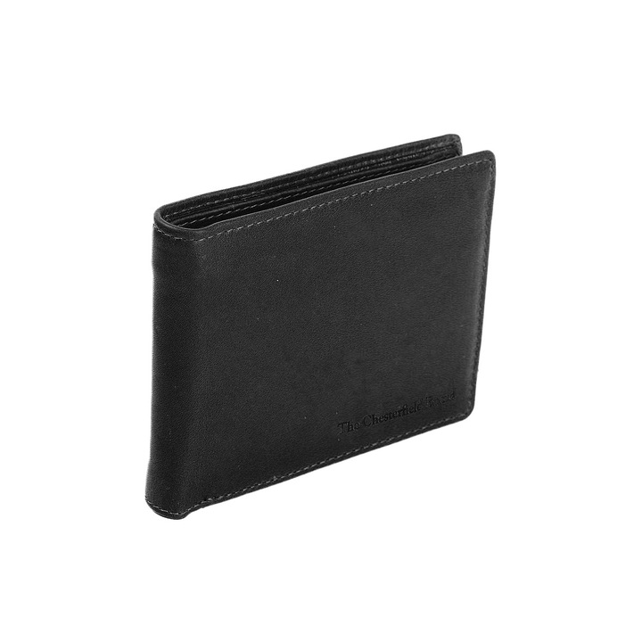 Portofel barbati, The Chesterfield Brand, cu protectie anti scanare RFID, din piele naturala neagra, Walid