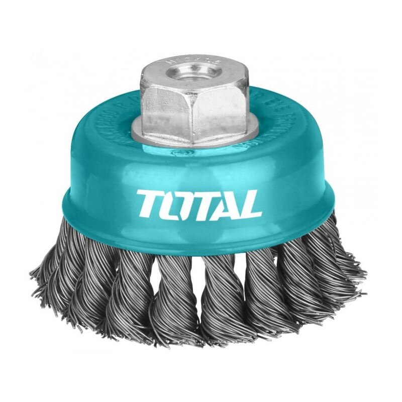 Perie sarma Total, tip cupa - fir rasucit - 100mm